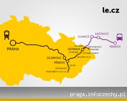 Mapa zasięgu Leo Express